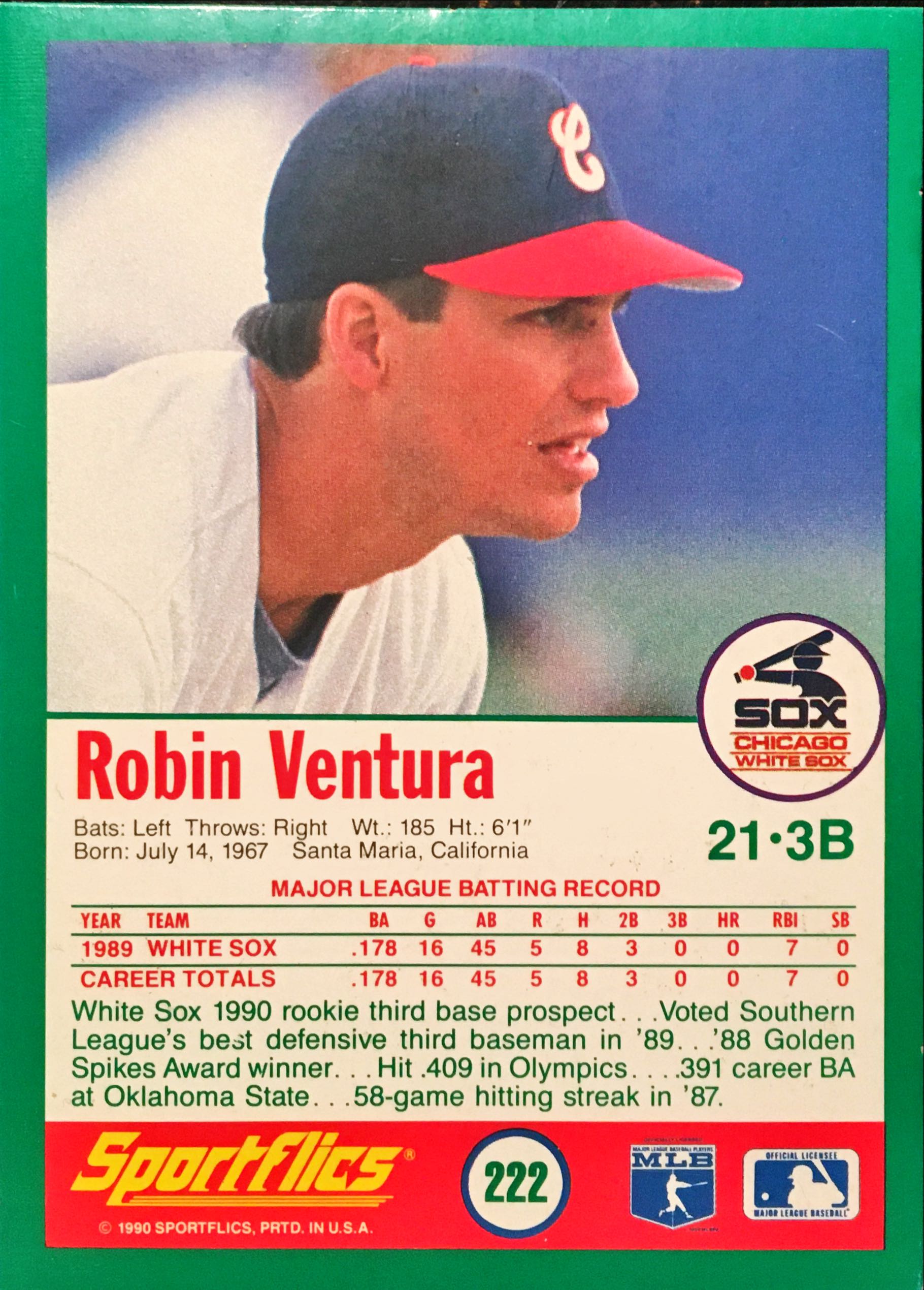 1990 Sportflics  222 back image