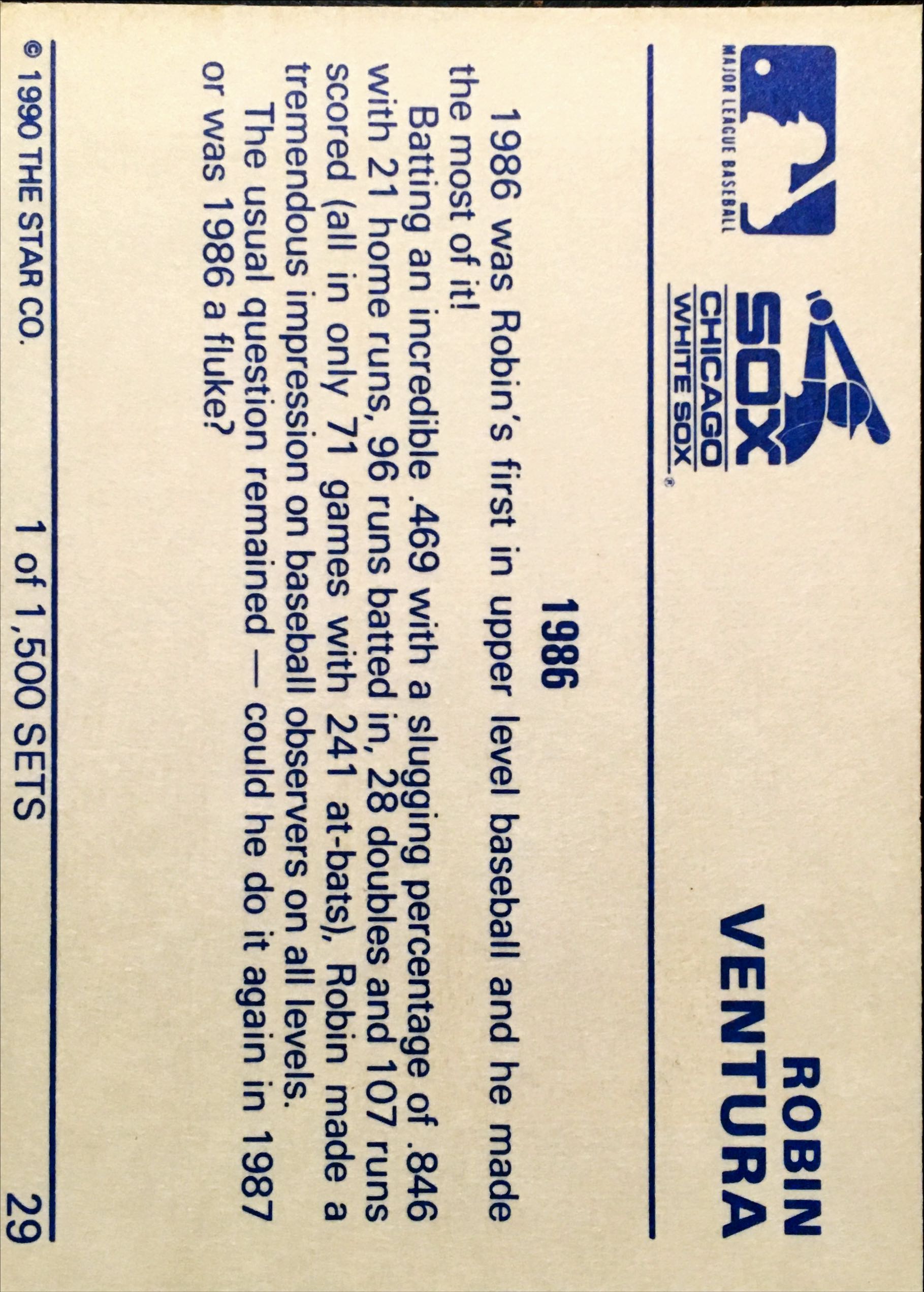 1990 Star  29 back image