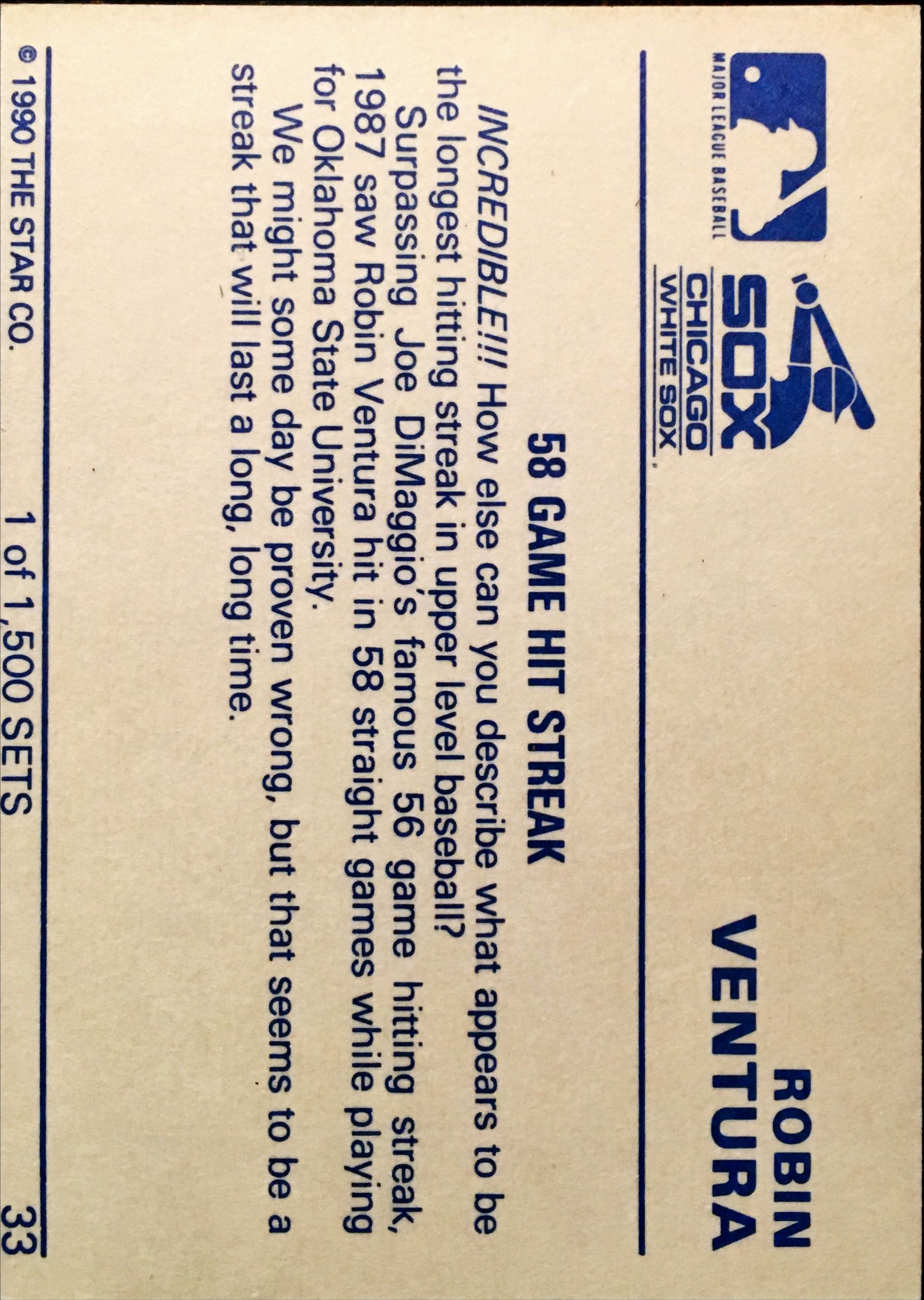 1990 Star  33 back image