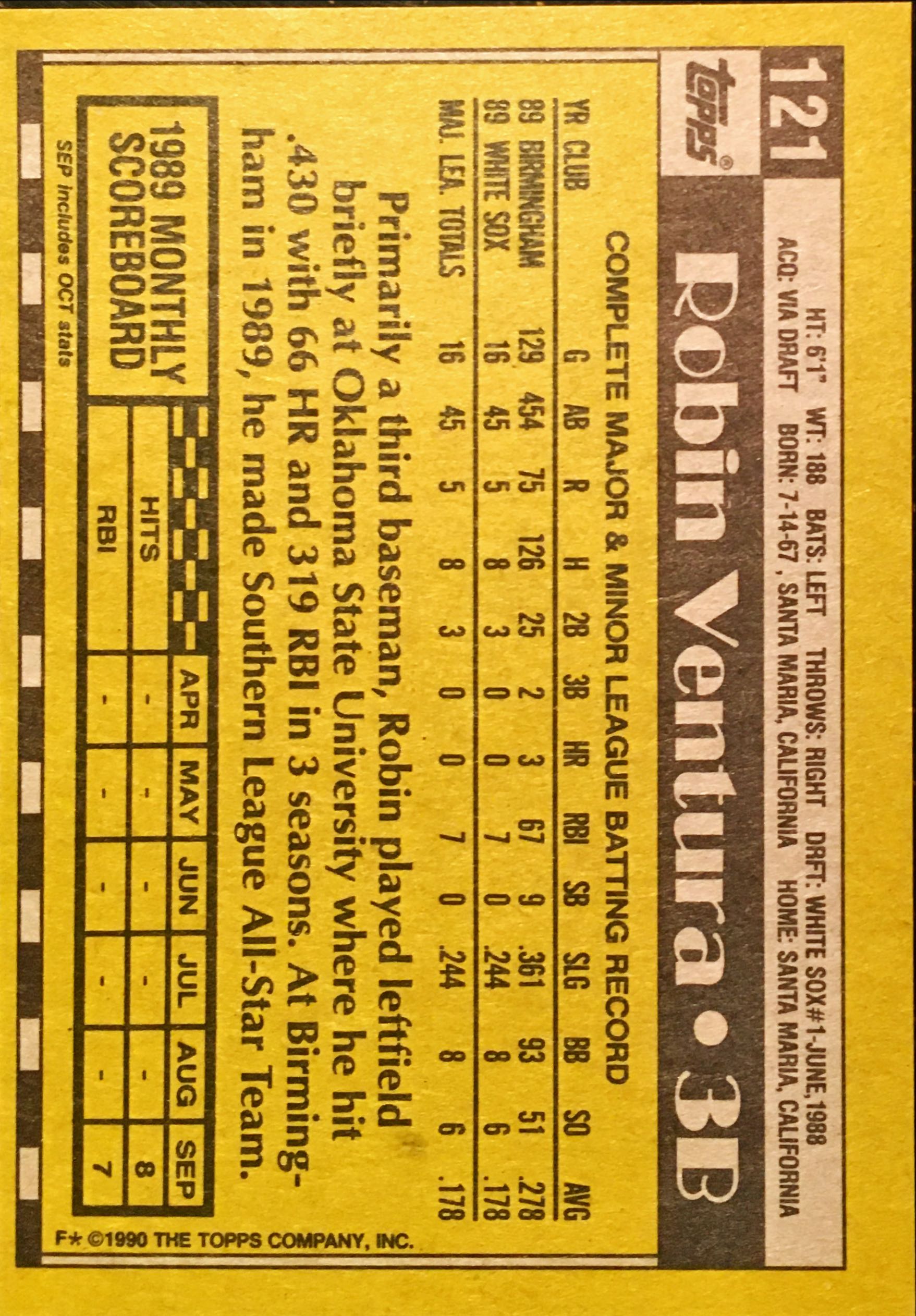 1990 Topps  121 back image