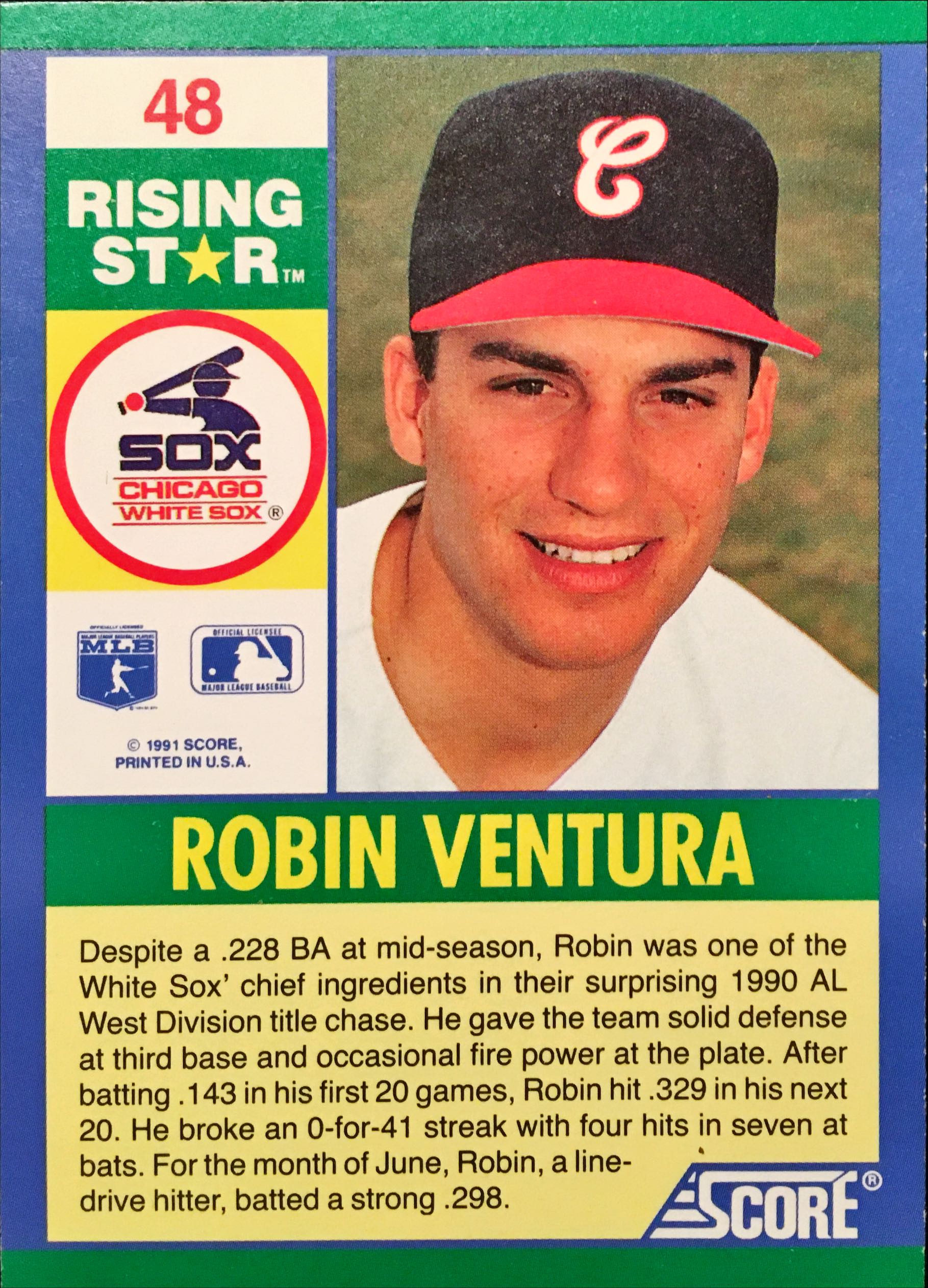 1991 Score 100 Rising Stars 48 back image