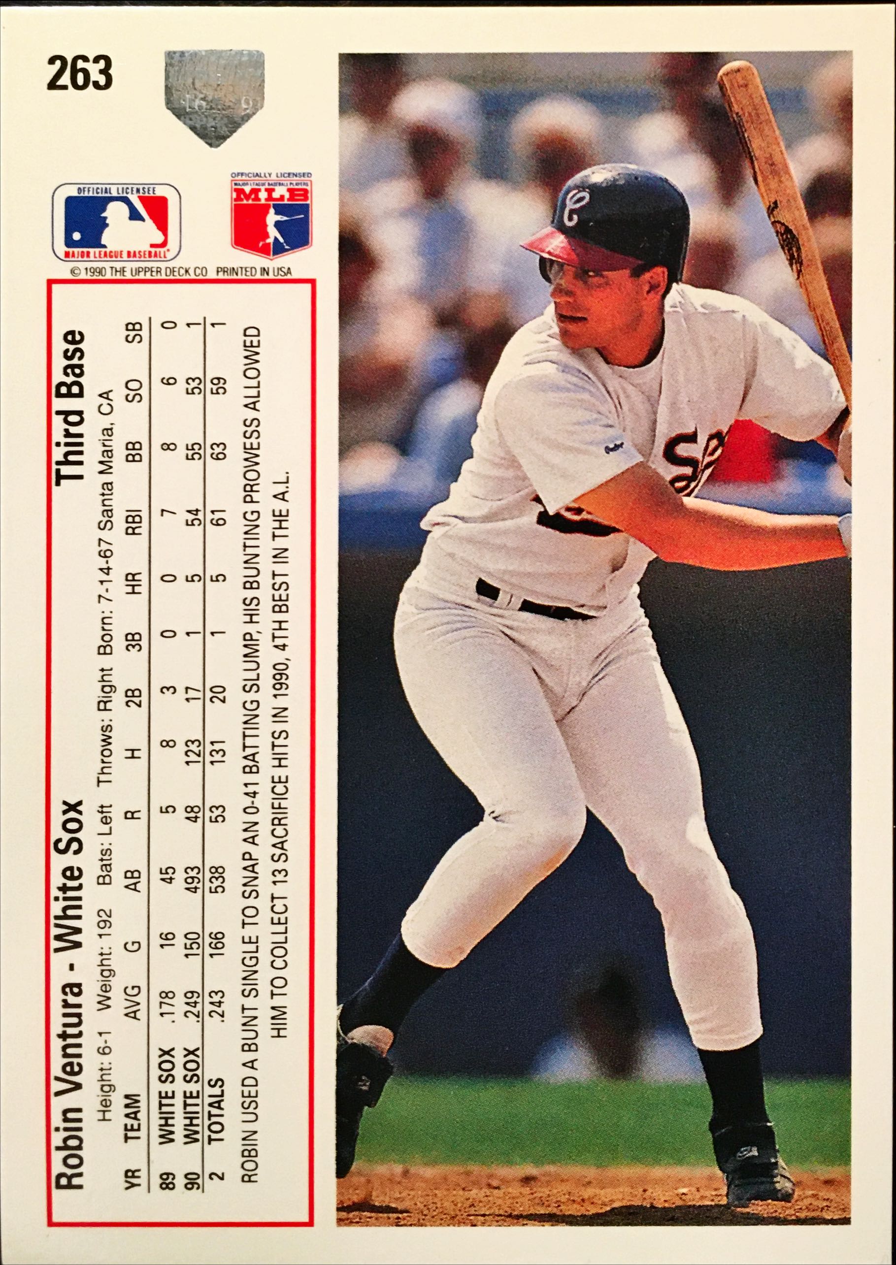 1991 Upper Deck  263 back image
