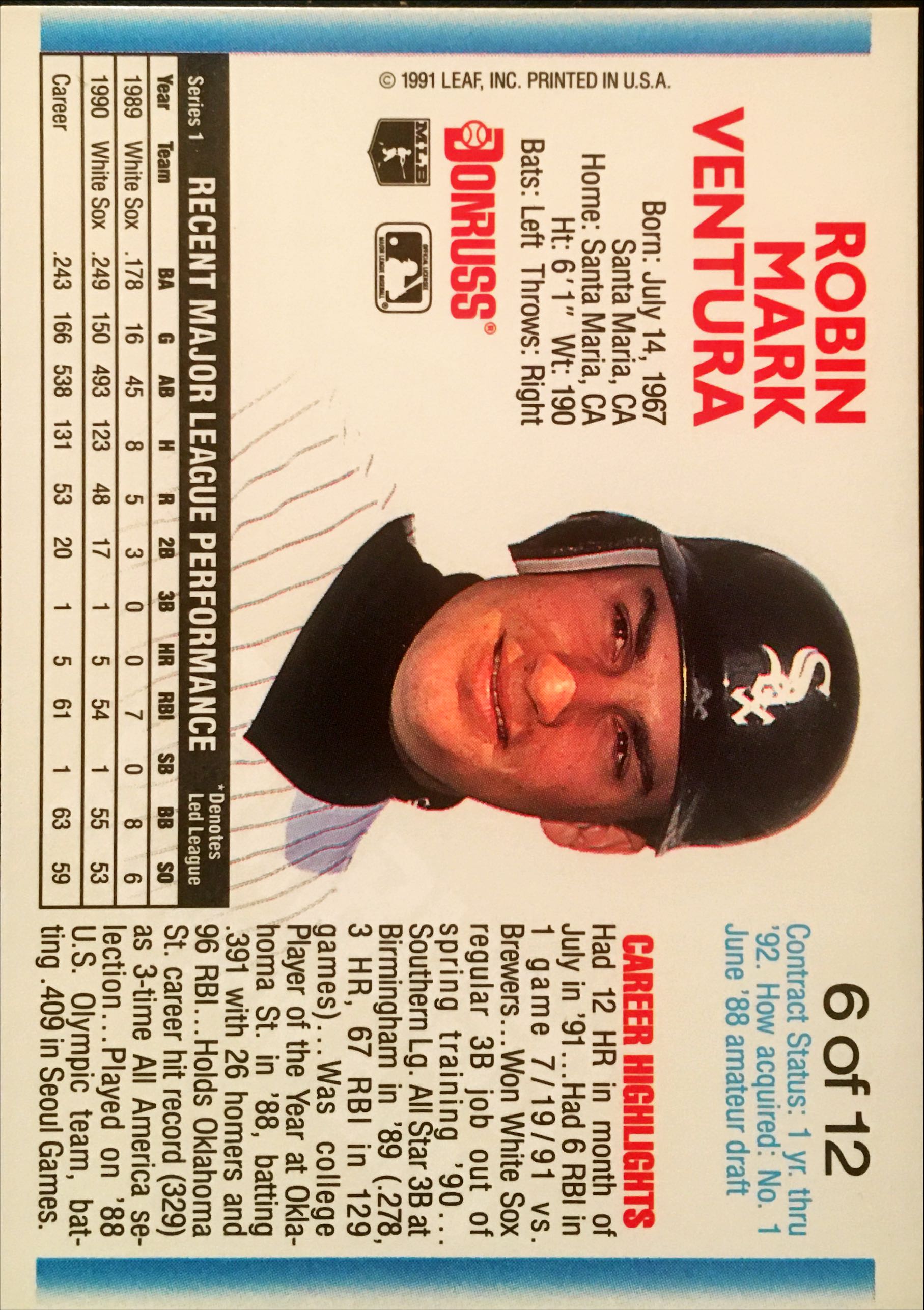 1992 Donruss Previews 6 back image
