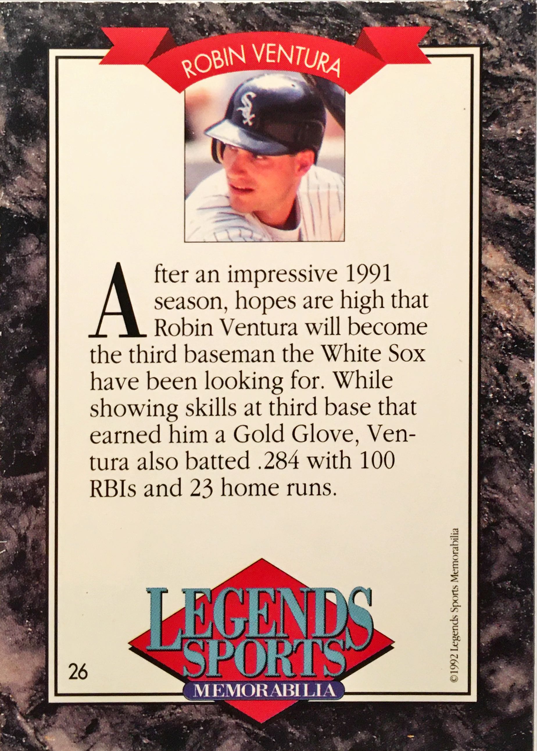 1992 Legends Sports Memorabilia Blue Border 26 back image