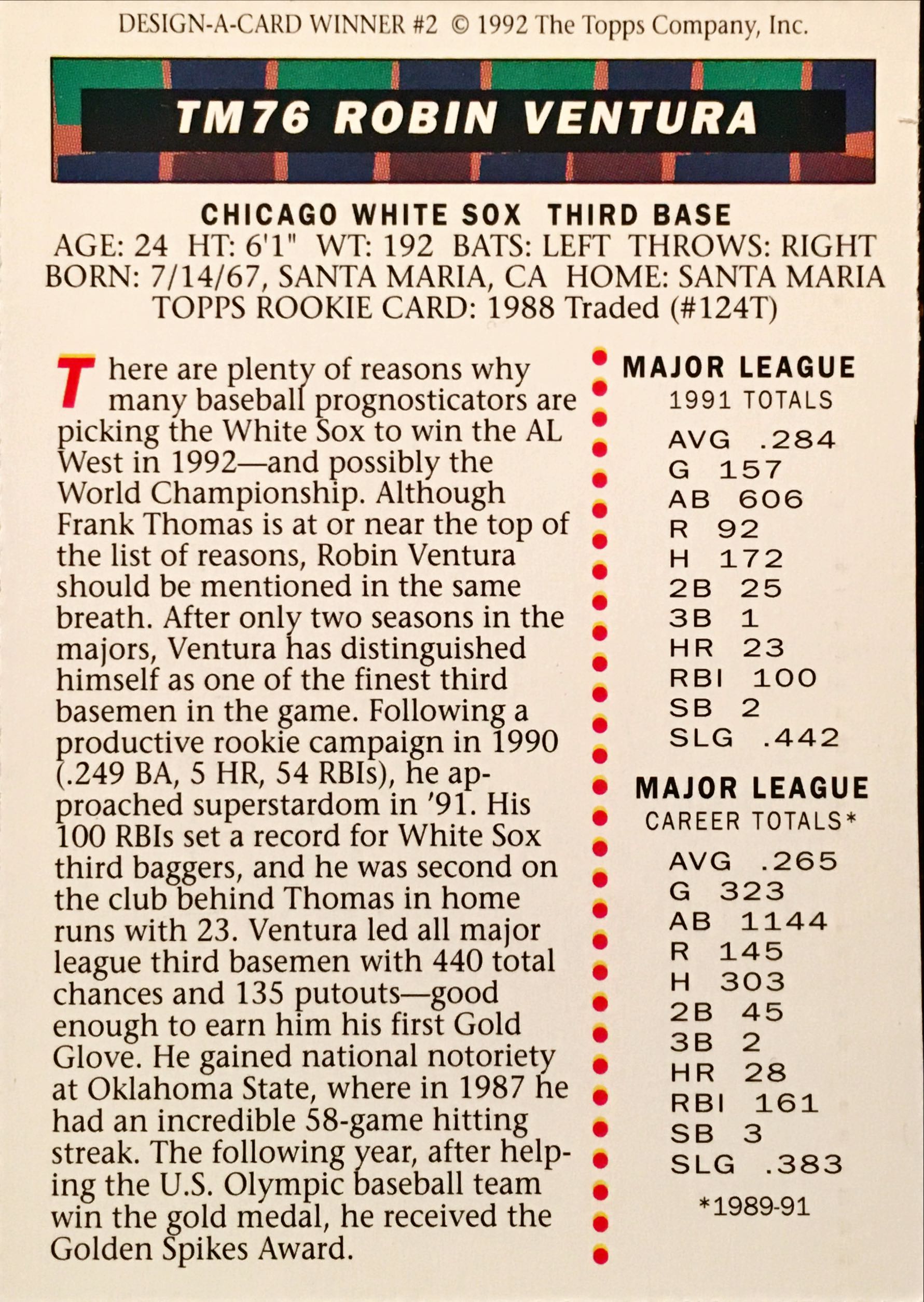 1992 Topps Magazine TM76 back image