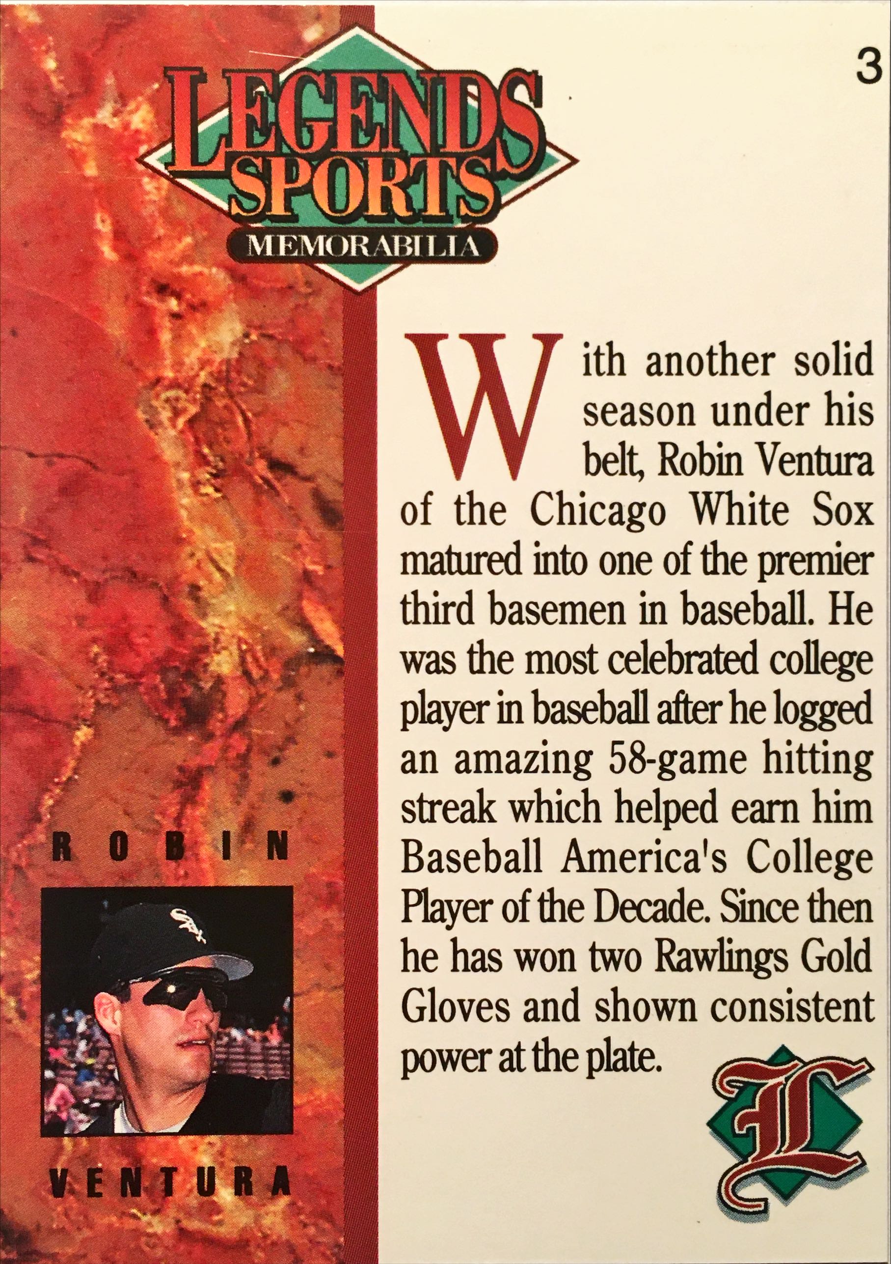 1993 Legends Sports Memorabilia Silver 3 back image