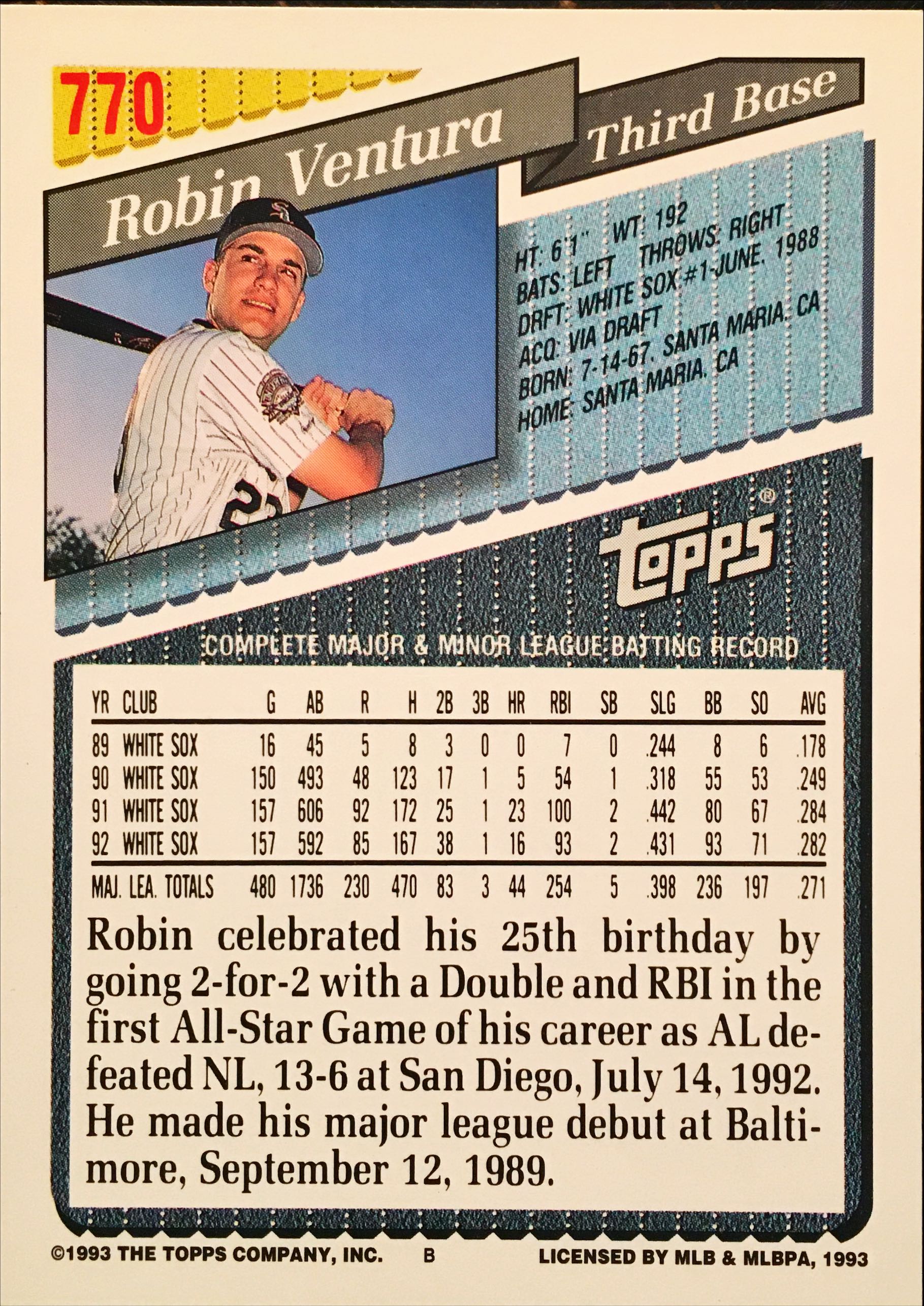 1993 Topps Inaugural Rockies 770 back image