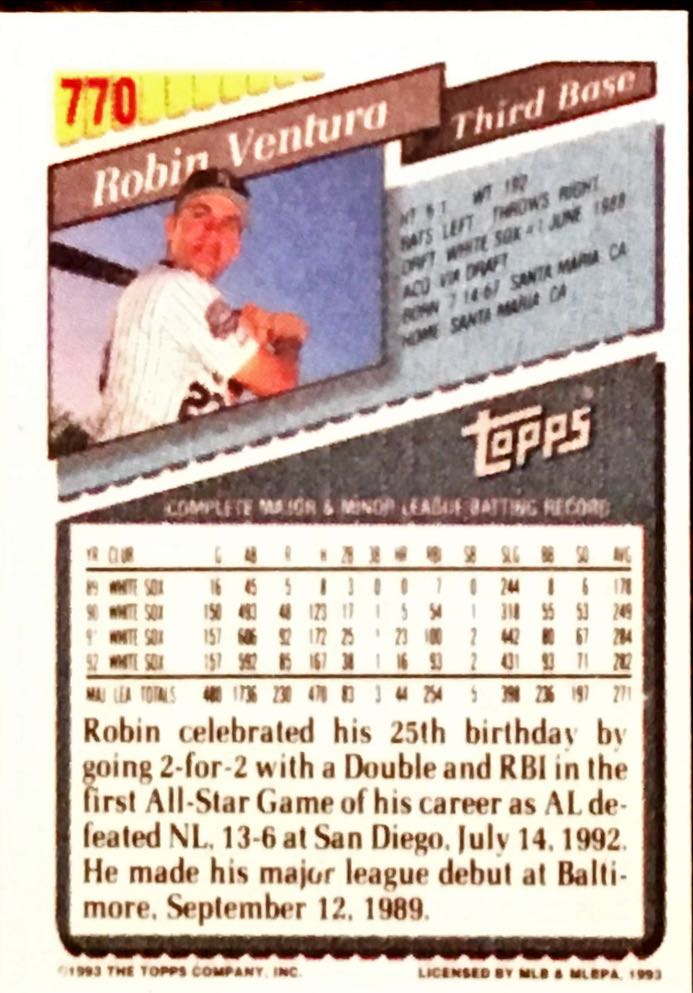1993 Topps Micro 770 back image