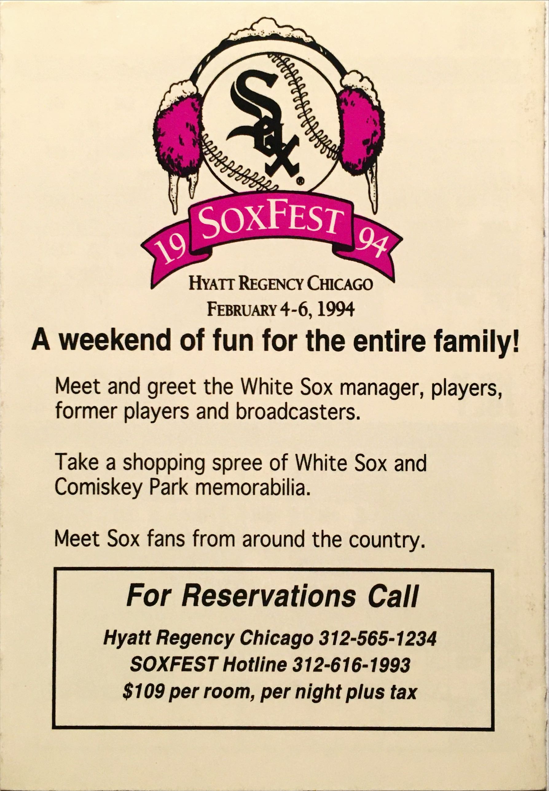 1994 Early Bird Schedule  NNO back image