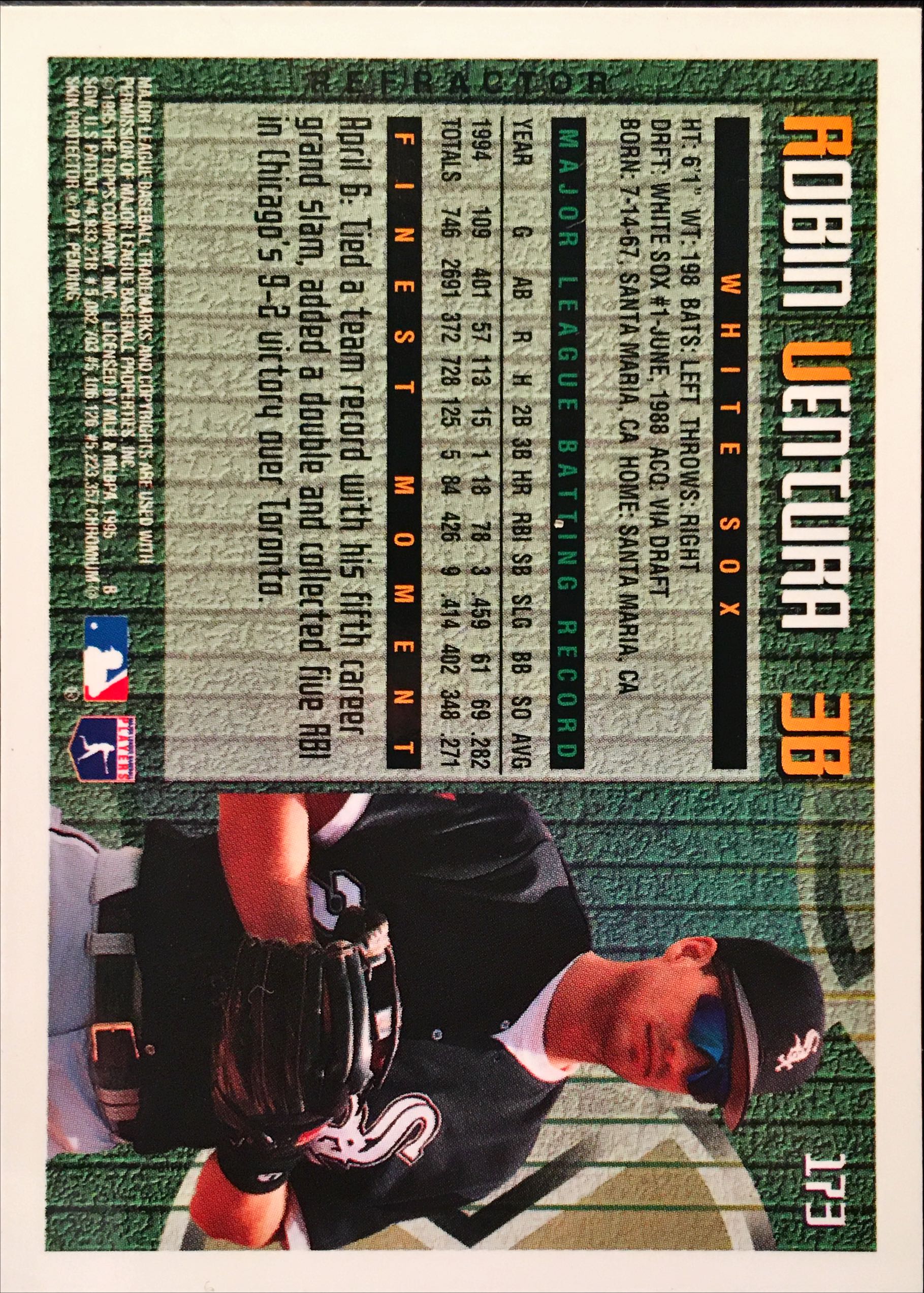 1995 Finest Refractors 173 back image