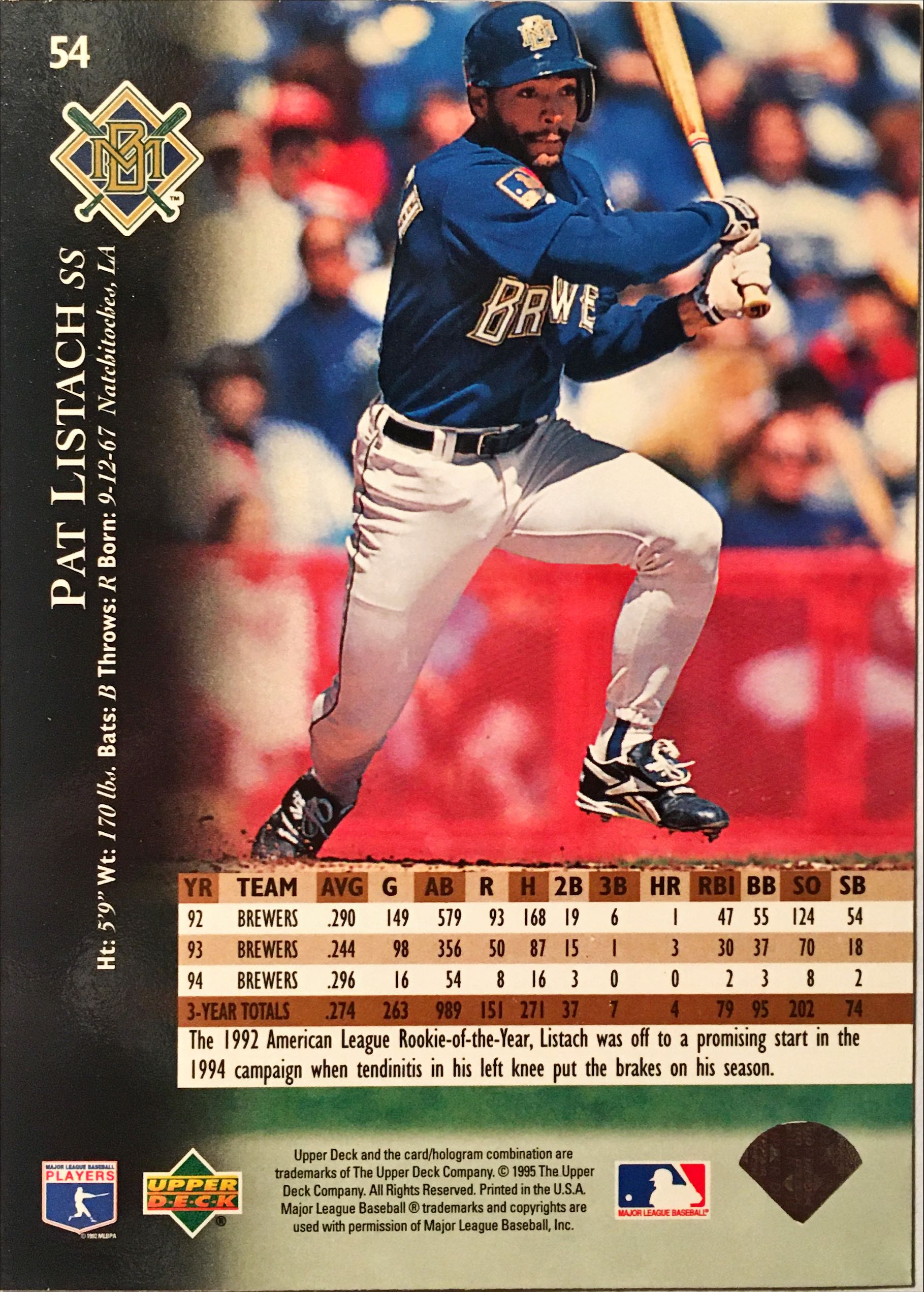 1995 Upper Deck  54 back image