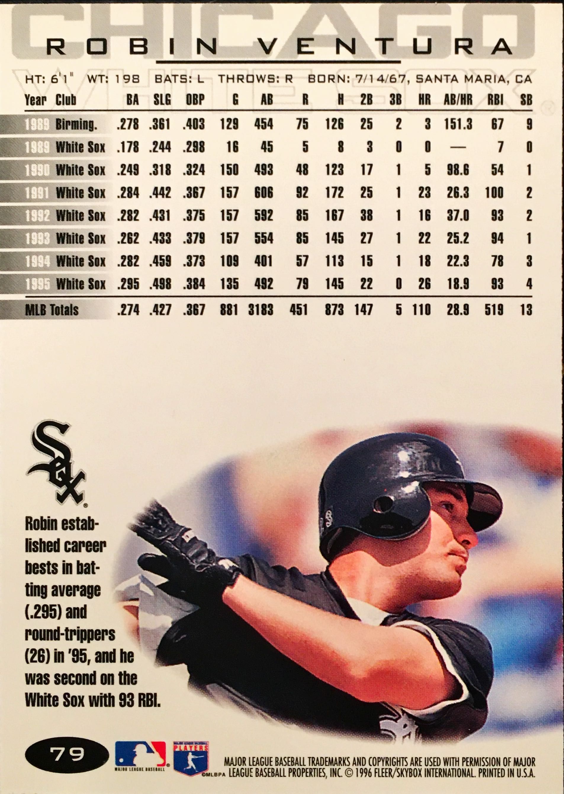 1996 Fleer Tiffany 79 back image