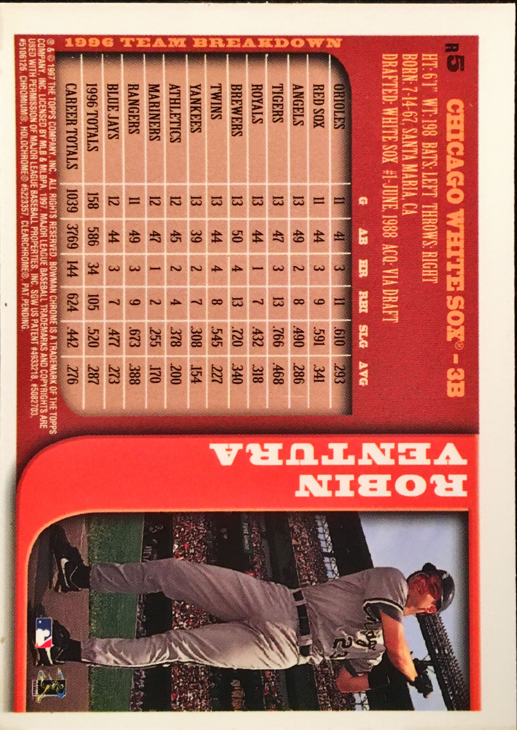 1997 Bowman Chrome 5 back image