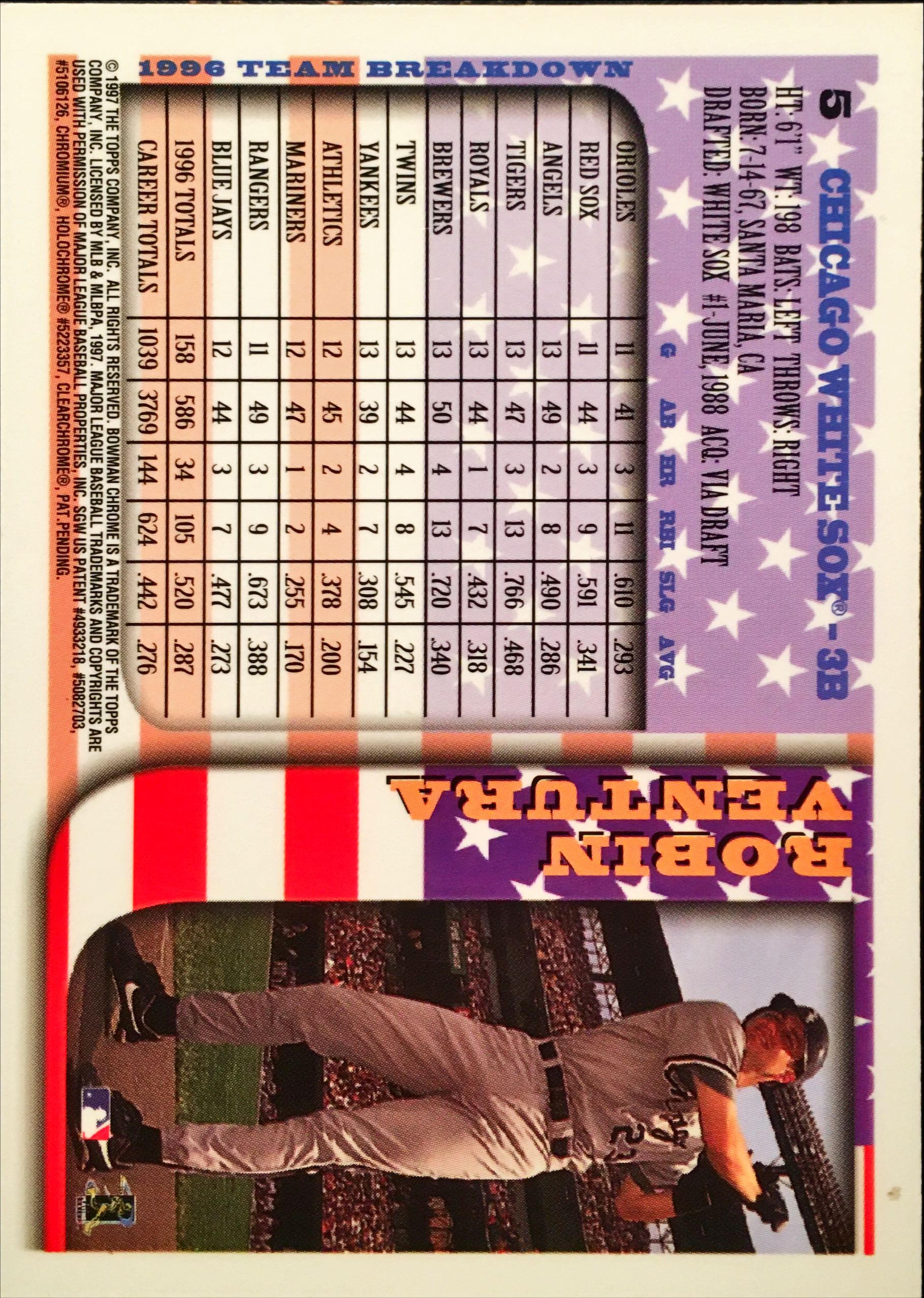 1997 Bowman International Chrome 5 back image
