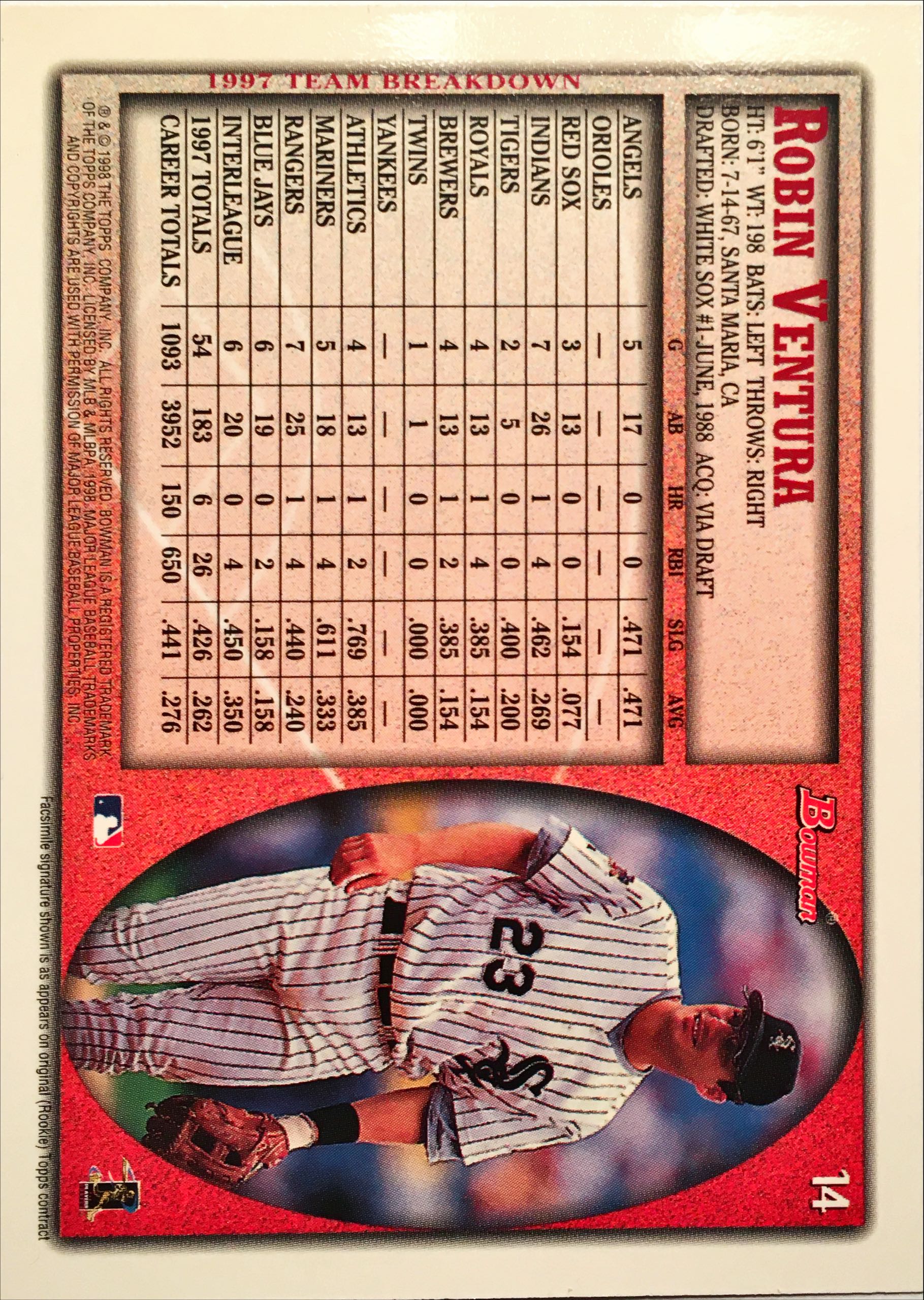 1998 Bowman  14 back image