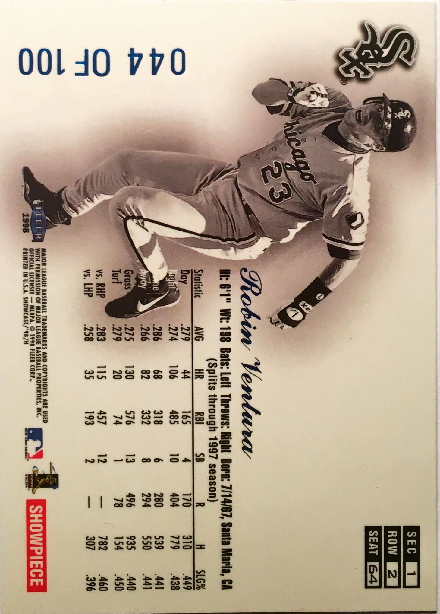 1998 Flair Showcase Legacy Collection Row 2 64 back image